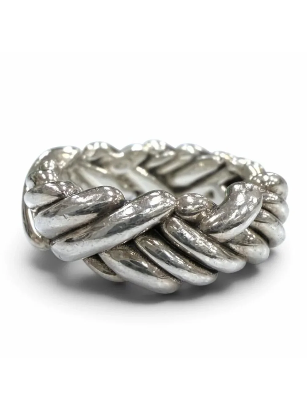 Bottega Veneta Intrecciato Ring Silver